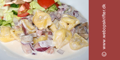 Tortellini me sveppa- og skinkussu